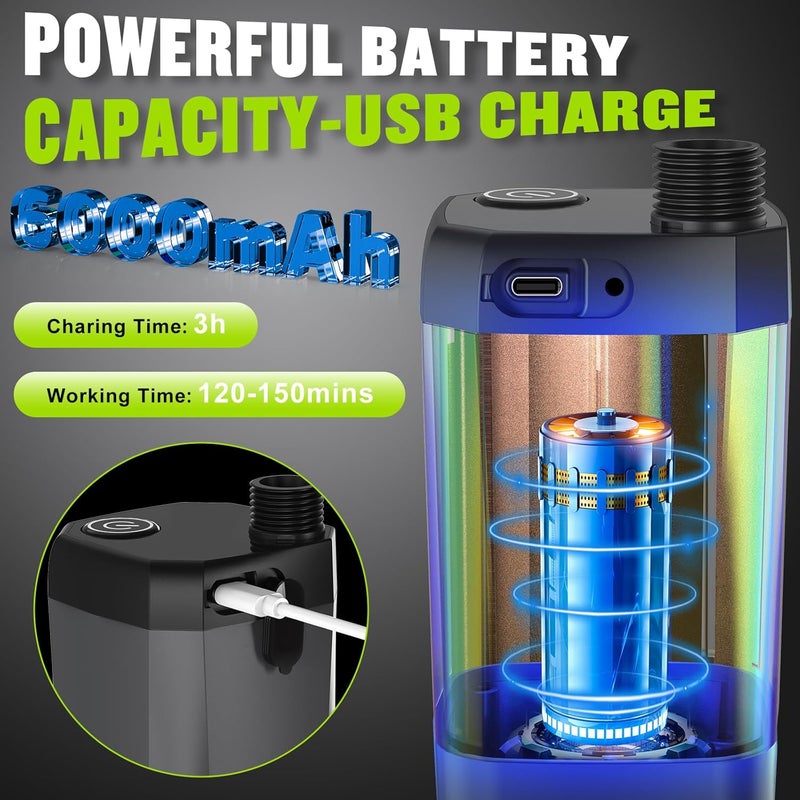 Spopal Portable Shower for Camping - 6000mAh Rechargeable with LED Display, 4 Spray Modes, IPX7 Waterproof - Image 3