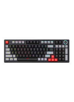 T-WOLF T50 Wired Gaming Keyboard, 97 Keys Blue Switch Mechanical Keyboard with Rgb Backlit and Multimedia Knob Black Red  - Image 1