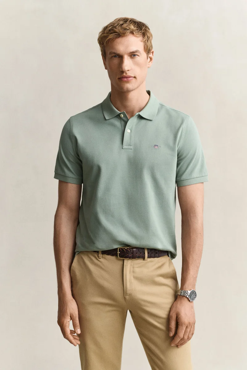 غانت Regular Shield Short sleeve Pique Polo