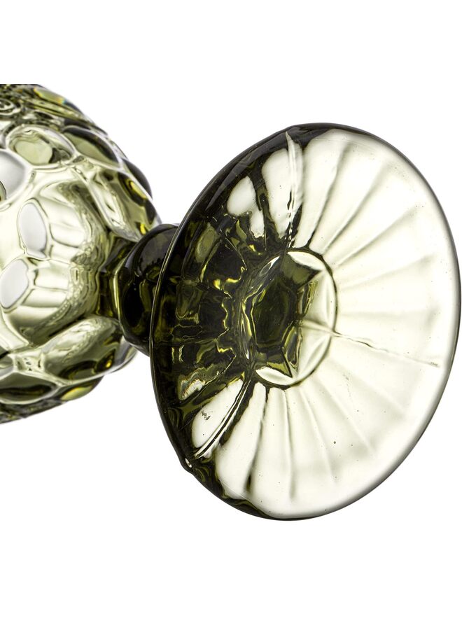 6PCS Vintage Wine Glasses, 10 oz Colored Glass Goblet with Stem, Diamond Design Embossed Glassware for Baby Shower, Wedding, Party, Holiday - Image 4