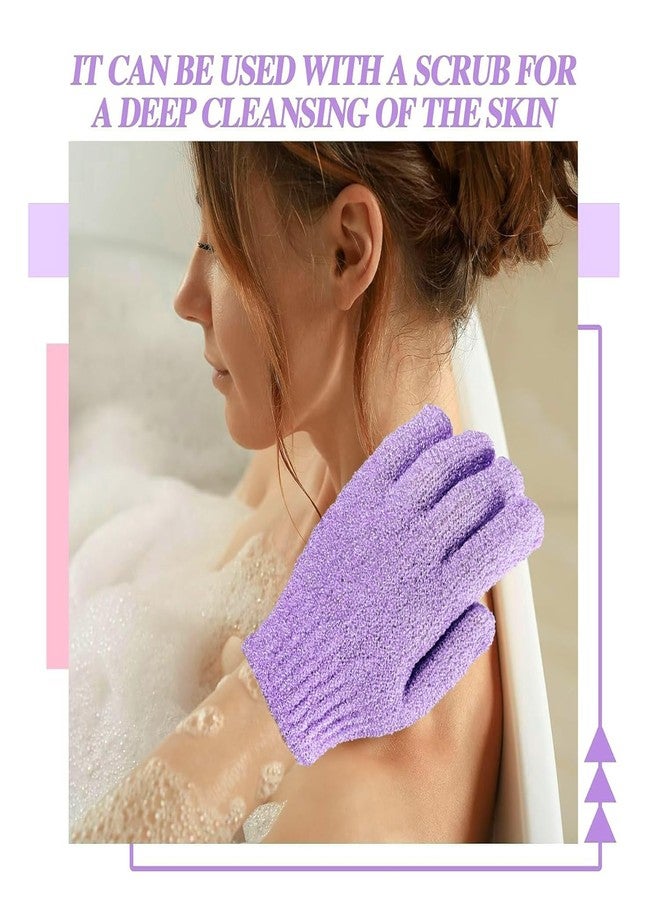 INOVERA (LABEL) Exfoliating Bathing Hand Gloves for Womens & Mens - Dead Skin Body Scrubbing,dual-Sided Cleaning Bath Glove (Purple -1 pair) - Image 3
