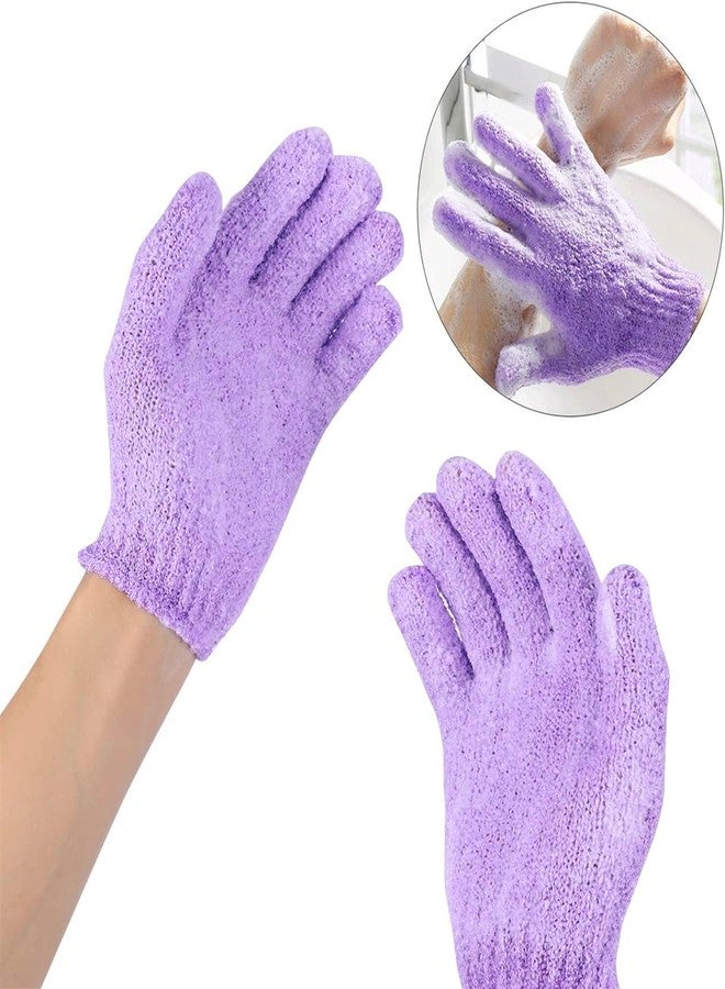 INOVERA (LABEL) Exfoliating Bathing Hand Gloves for Womens & Mens - Dead Skin Body Scrubbing,dual-Sided Cleaning Bath Glove (Purple -1 pair) - Image 2