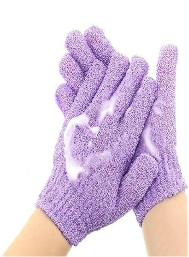 INOVERA (LABEL) Exfoliating Bathing Hand Gloves for Womens & Mens - Dead Skin Body Scrubbing,dual-Sided Cleaning Bath Glove (Purple -1 pair) - Image 5