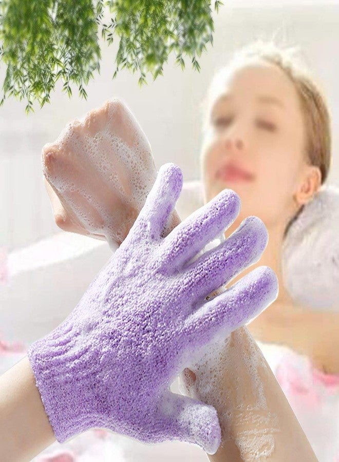 INOVERA (LABEL) Exfoliating Bathing Hand Gloves for Womens & Mens - Dead Skin Body Scrubbing,dual-Sided Cleaning Bath Glove (Purple -1 pair) - Image 4