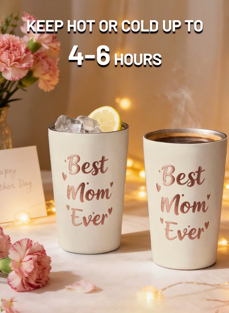 GALADUNE 12oz Insulated Stainless Steel Coffee Mug, Leak-Proof Travel Cup with Golden English Phrase Design, Mother's Day, Anniversary & Birthday Gift for Mom - Image 3
