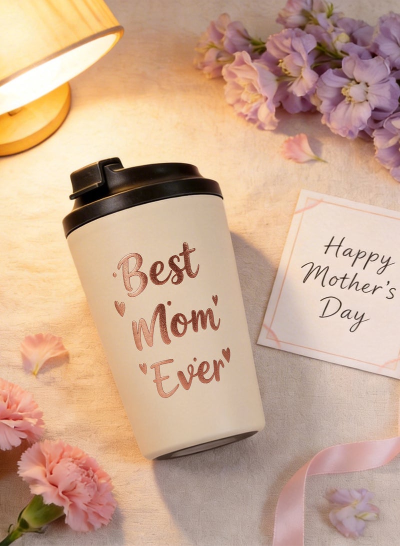 GALADUNE 12oz Insulated Stainless Steel Coffee Mug, Leak-Proof Travel Cup with Golden English Phrase Design, Mother's Day, Anniversary & Birthday Gift for Mom - Image 2