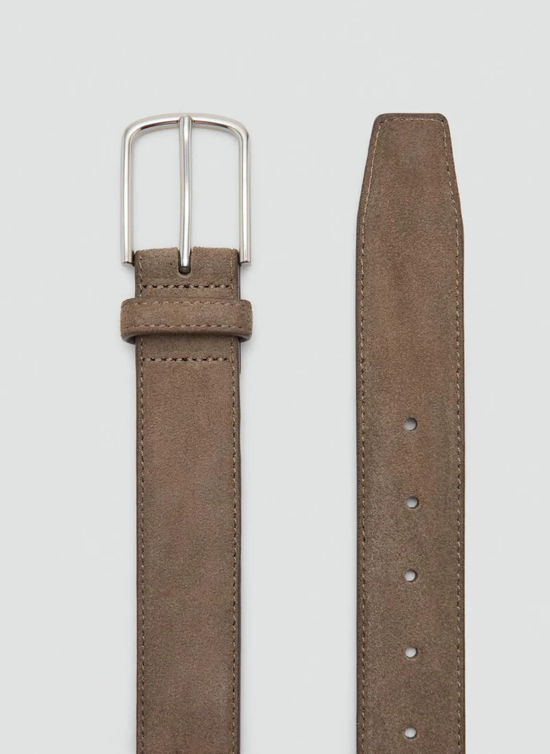 Mango Man 08-BEIGE Nappa Leather Belt for Men | Best Price UAE
