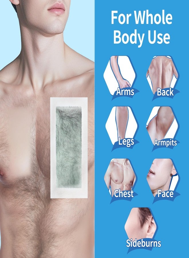 Beauty7 شرائط شمعية للرجال من بيتي7 للجسم، شرائط شمعية جاهزة للاستخدام، إزالة شعر الوجه بالشمع، مجموعة إزالة الشعر في المنزل للأرجل والذراعين والصدر، 36 شريط شمعي و4 مناديل زيت مهدئة - Image 2