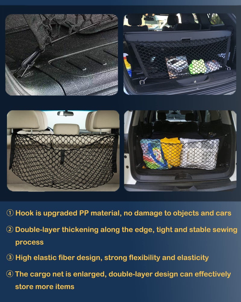 Omocyra Envelope Style Cargo Trunk Net Compatible with Ford Explorer Base ST XLT New 2025 2024 2023 2022 2021 2020 2019 2018 2017 2016 2015 2014 2013 2012 2011 Car Rear Nylon Mesh Tailgate Netting - Image 4