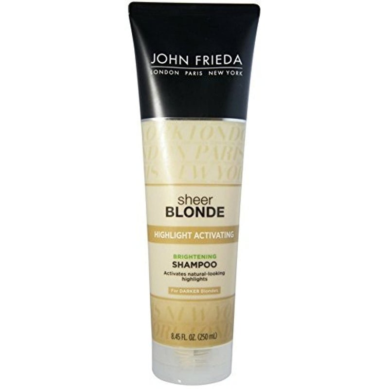 John Frieda Sheer Blonde Highlight Activating Brightening Shampoo Darker Blondes, 8.45 oz - Image 1