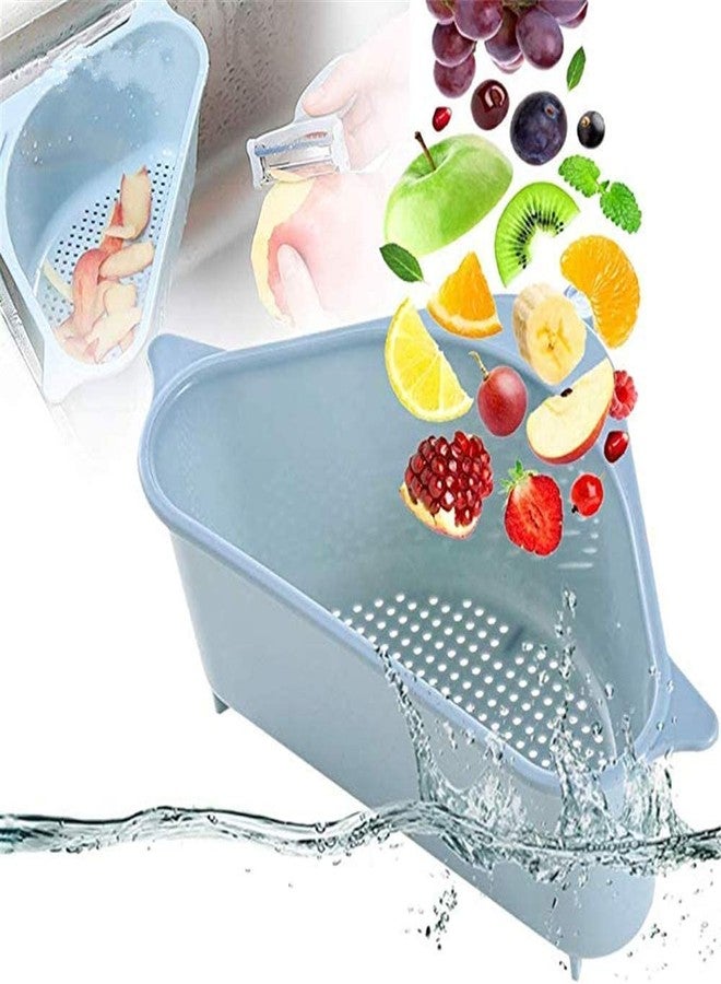 HomeFast Kitchen Sink Drain Strainer Basket, Triangular Sink Corner Colander Multifunction Kitchen Sink Food Catcher Basket Waste Filter Wash Fruit Bathroom Organizer - Image 3