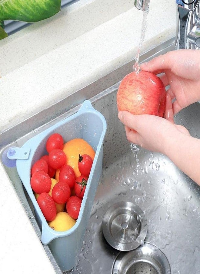 HomeFast Kitchen Sink Drain Strainer Basket, Triangular Sink Corner Colander Multifunction Kitchen Sink Food Catcher Basket Waste Filter Wash Fruit Bathroom Organizer - Image 2