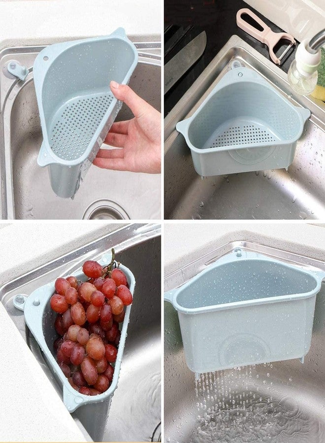 HomeFast Kitchen Sink Drain Strainer Basket, Triangular Sink Corner Colander Multifunction Kitchen Sink Food Catcher Basket Waste Filter Wash Fruit Bathroom Organizer - Image 4