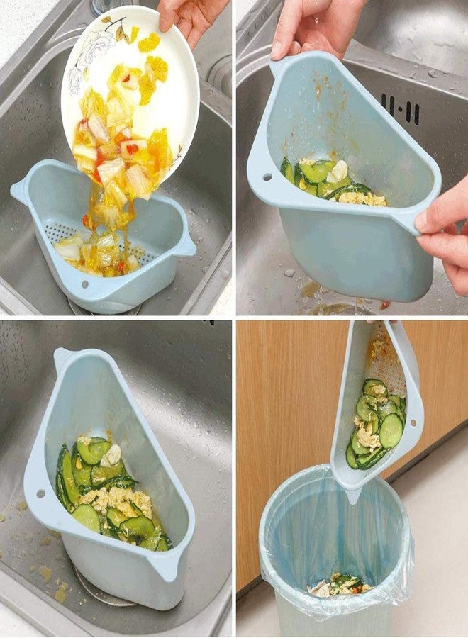 HomeFast Kitchen Sink Drain Strainer Basket, Triangular Sink Corner Colander Multifunction Kitchen Sink Food Catcher Basket Waste Filter Wash Fruit Bathroom Organizer - Image 5