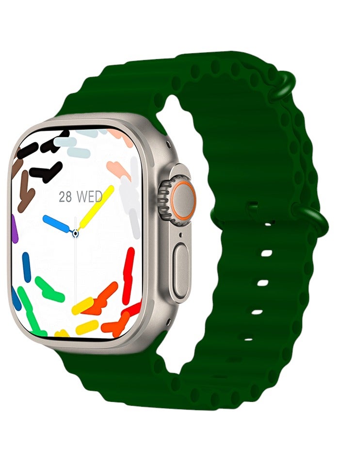 T8000 Smart Watch, BIG INFINITE DISPLAY, Wireless Charging - Green
