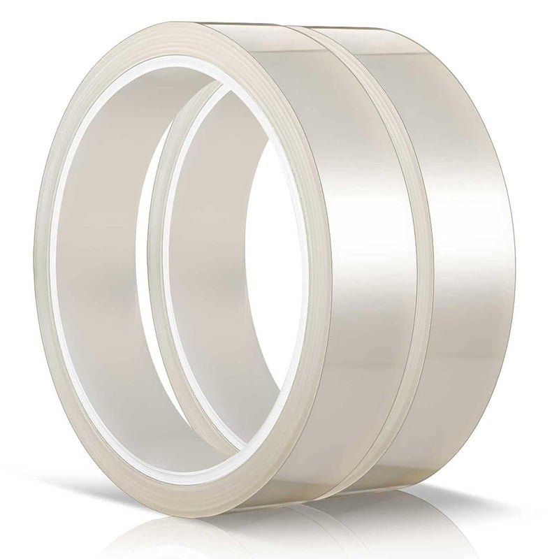 comfrt 2 Pieces 108 ft Clear Heat Tape for Sublimation Heat Press Tape Heat Transfer Tape High Resistant Temperature Tape Thermal Tape for Electronics Printing Circuit Board Heat Transfer Vinyl (20 mm) - Image 1