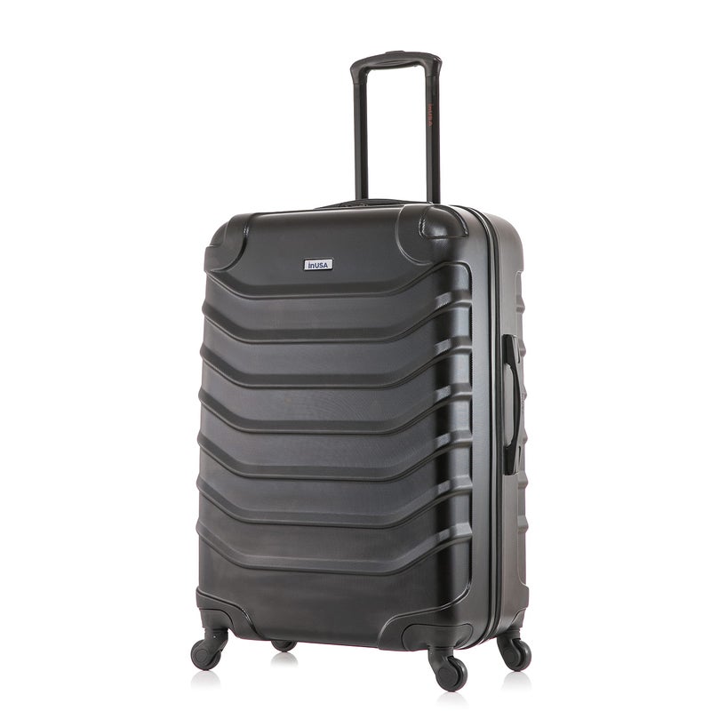 InUSA ENDURANCE Luggage with Spinner Wheels | Durable Lightweight Hardside Suitcase, Spacious Travel Bag with Handle and Trolley | 24-Inch Medium Checked Luggage | Black - Image 1