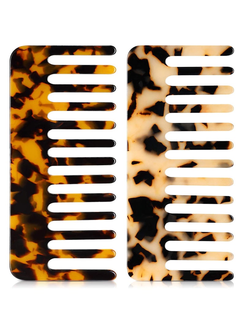 Patelai - Patelai Large Hair Detangling Comb Wide Tooth for Curly Wet Dry Hair No Handle Detangler Styling Shampoo CombTortoiseshell Light Tortoiseshell - Image 1