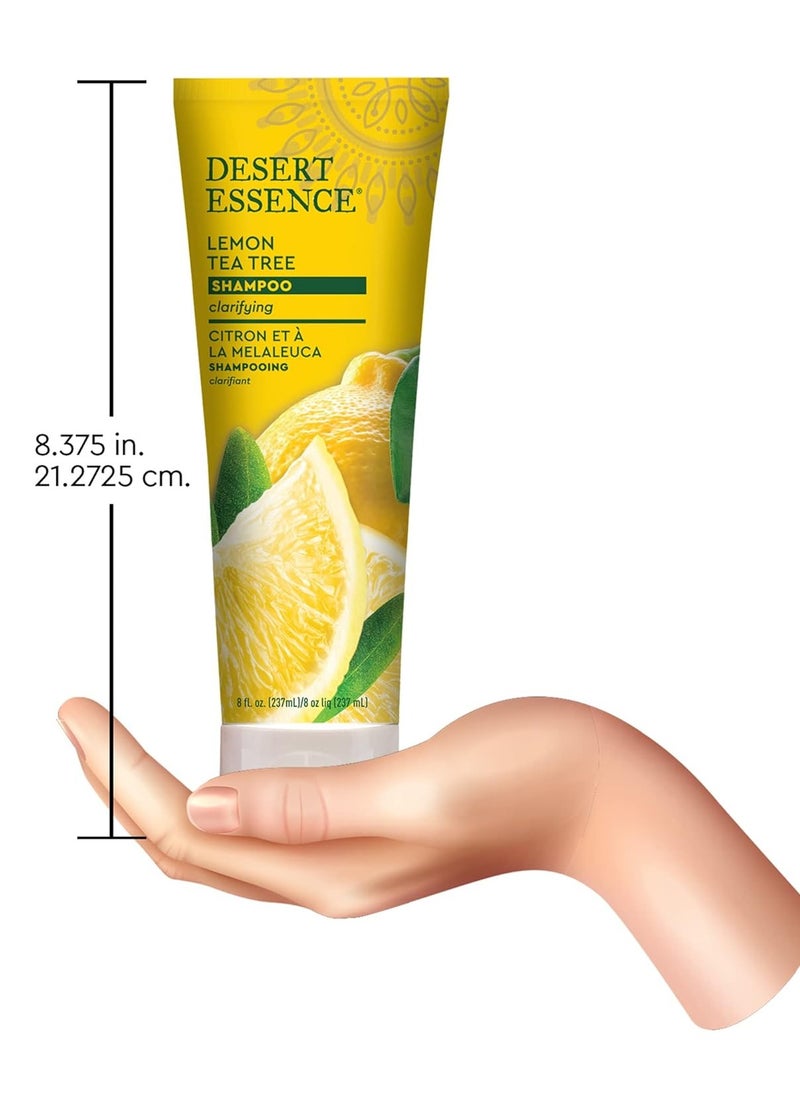 DESERT ESSENCE Desert Essence Lemon Tea Tree Shampoo - 8 Fl Ounce - Removes Excess Oil - Revitalizes Scalp - Strengthens & Protects Hair - Maca Root Extract - Soft, Smooth & More Manageable  - Image 3