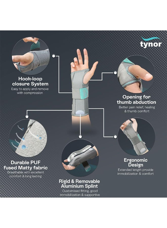 تاينور جبيرة المعصم والساعد من Tynor، رمادي، لليد اليسرى، مقاس متوسط، قطعة واحدة - Image 3