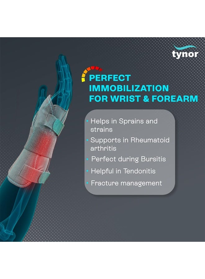 تاينور جبيرة المعصم والساعد من Tynor، رمادي، لليد اليسرى، مقاس متوسط، قطعة واحدة - Image 4