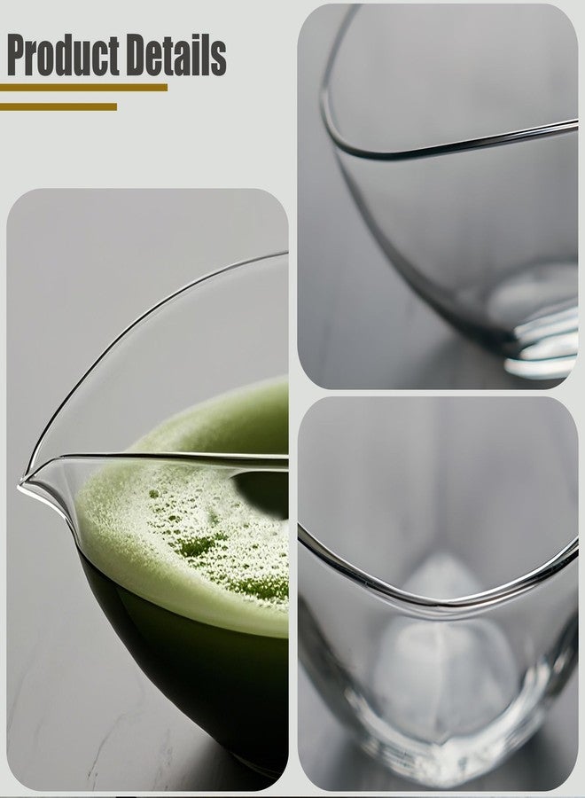 LamChyar Matcha Bowl with Spout, Lead-Free Glass Tea Bowl with Pour Spout 7 Oz, Japanese Style Chawan, Matcha Ceremony Accessories - Image 2