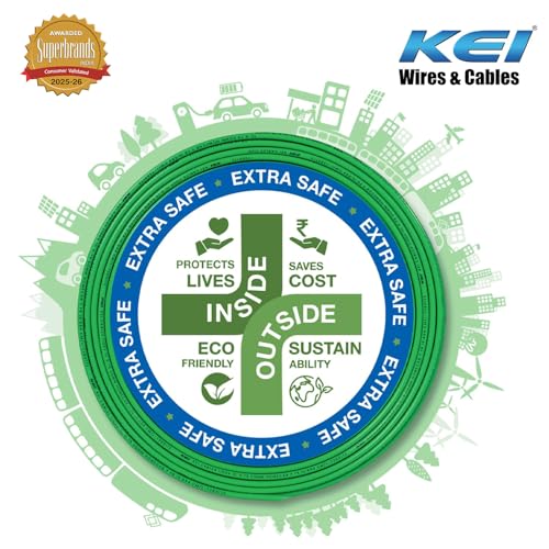 KEI CONFLAME GREEN PLUS 0.75 sqmm 1 Core Copper Heat Resistant Flame Retardant Low Smoke & Halogen - Lead Free House Wire for Domestic & Industrial Electrical Wiring (Blue, 90 Meters) - Image 2