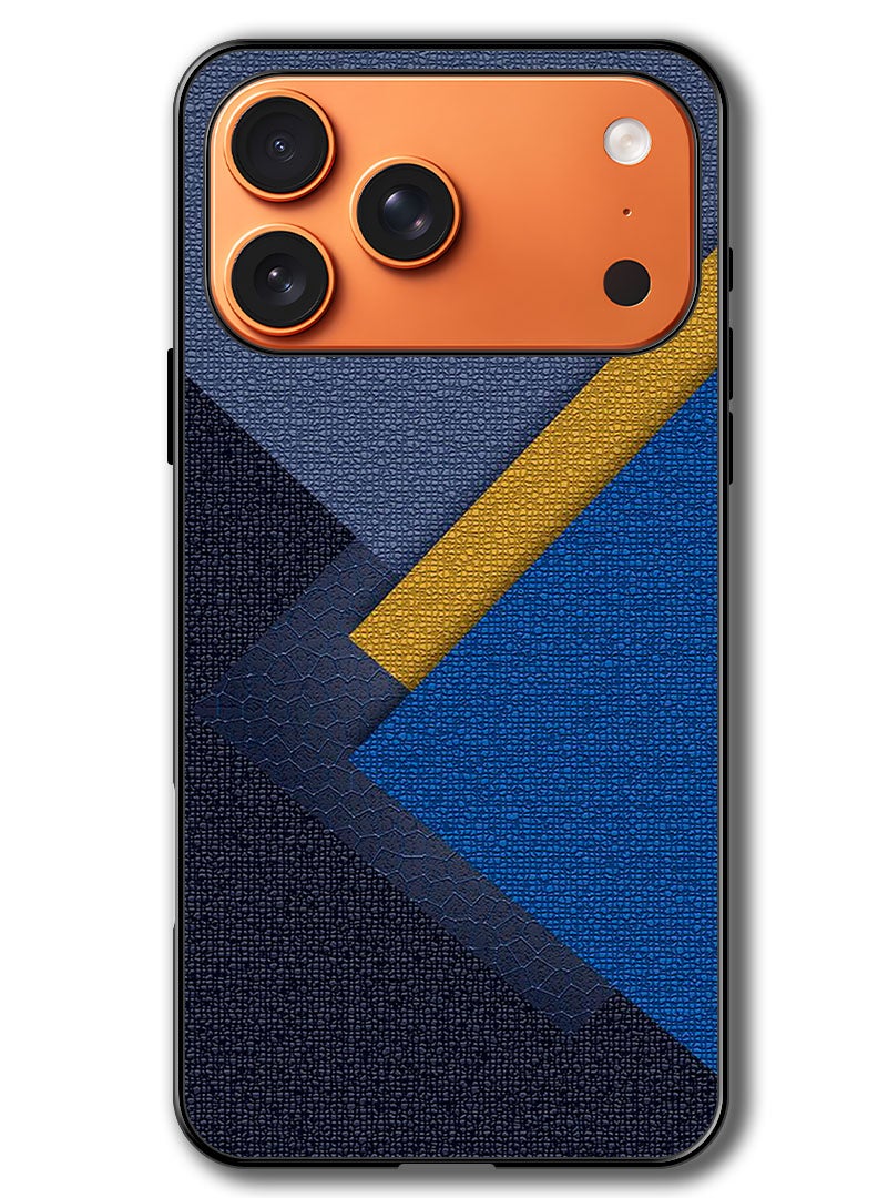 Theodor Case Compatible with Apple iPhone 17 Pro Max 6.9 Inch Protection Shockproof Bumper Cover Triangles Leather Shades Pattern - Image 1