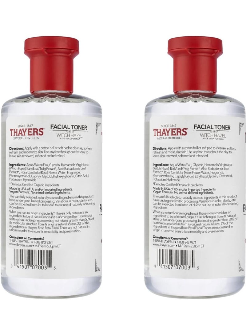 Thayers Alcohol-Free Rose Petal Witch Hazel Facial Toner with Aloe Vera – Hydrating, pH-Balancing, Vegan & Dermatologist Tested, Reduces Pores, 12 fl oz (Pack of 2) - Image 2