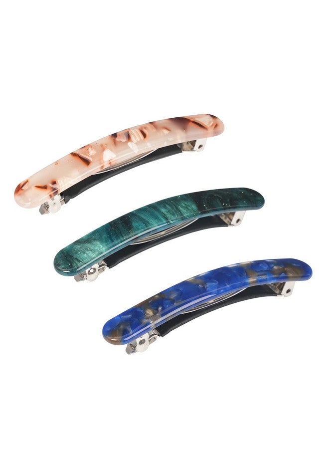 Folansy 3Pcs Hair Barrette For Women, French Hair Barrette Tortoise Shell, Automatic Hair Clips For Thick Medium Volume Hair, Hair Pin Retro Hair Clasp - Image 1