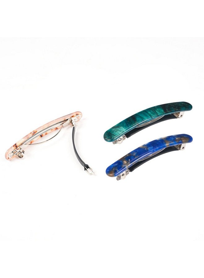 Folansy 3Pcs Hair Barrette For Women, French Hair Barrette Tortoise Shell, Automatic Hair Clips For Thick Medium Volume Hair, Hair Pin Retro Hair Clasp - Image 3