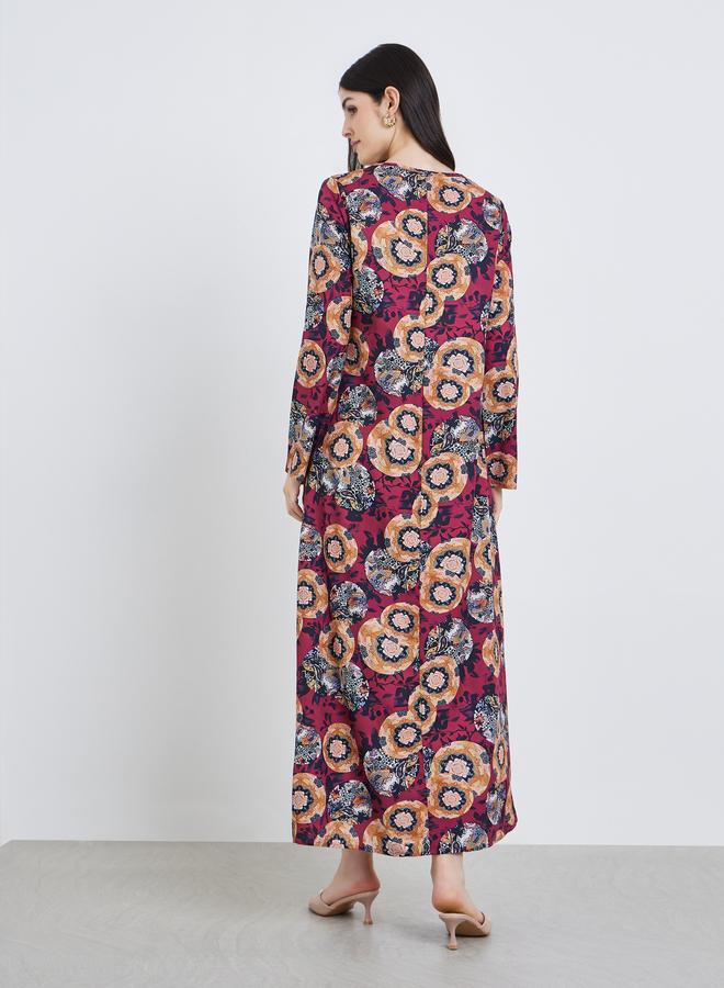 Styli Women Floral Printed Long Sleeve Jalabiya - Image 5