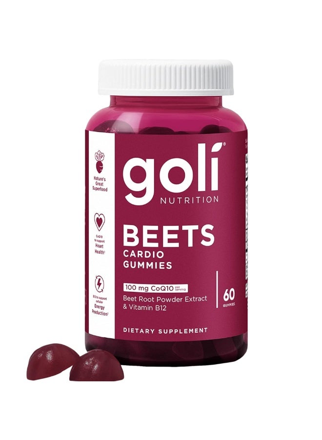 جولي نيوترشن Goli Nutritional Supplement, Beets Cardio Gummy - 60 Count - 100mg CoQ10 & Beet Root Extract - Gluten-Free, Vegan, Non-GMO, and Gelatin-Free. Nature's Great Superfood. - Image 1