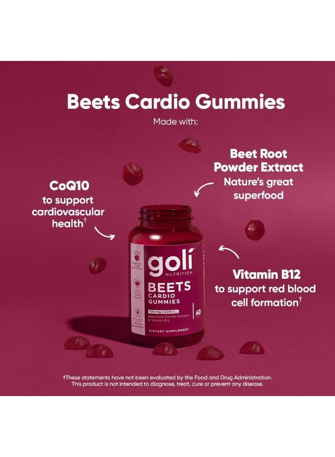 جولي نيوترشن Goli Nutritional Supplement, Beets Cardio Gummy - 60 Count - 100mg CoQ10 & Beet Root Extract - Gluten-Free, Vegan, Non-GMO, and Gelatin-Free. Nature's Great Superfood. - Image 3