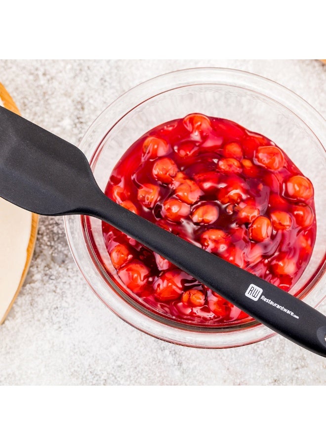 Restaurantware ملعقة سيليكون 10.6 بوصة × 2.2 بوصة، 1 ملعقة مسطحة مرنة - آمنة للغسل في غسالة الصحون، تتحمل الحرارة حتى 570 فهرنهايت، ملعقة خلط سيليكون سوداء، للخبز، الخلط، التحريك - Image 3