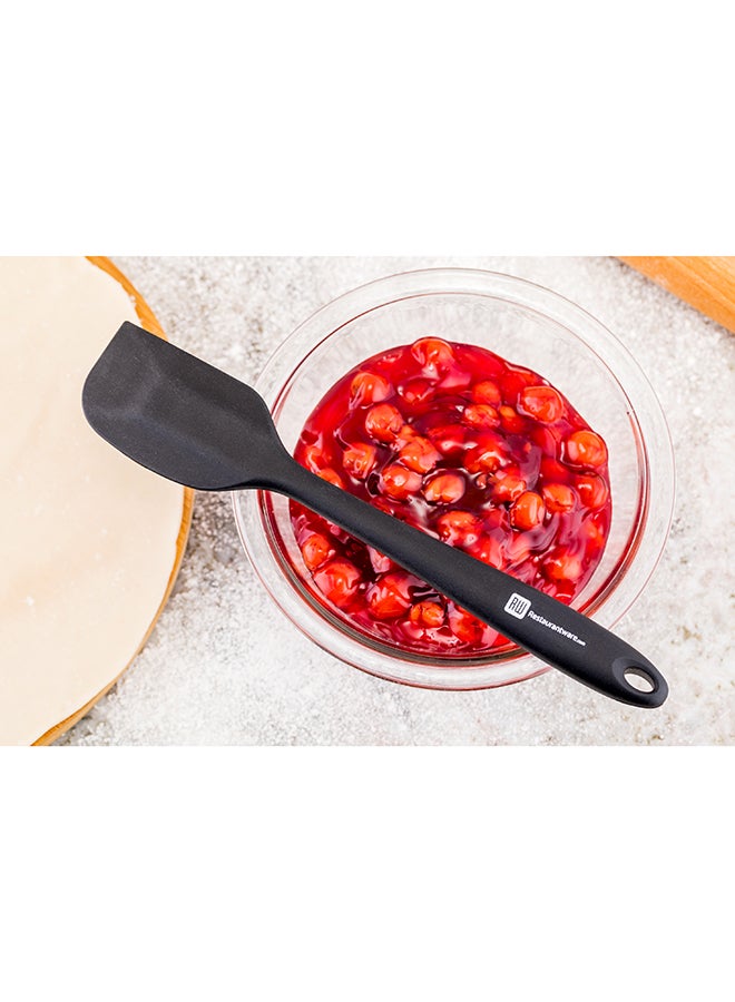 Restaurantware ملعقة سيليكون 10.6 بوصة × 2.2 بوصة، 1 ملعقة مسطحة مرنة - آمنة للغسل في غسالة الصحون، تتحمل الحرارة حتى 570 فهرنهايت، ملعقة خلط سيليكون سوداء، للخبز، الخلط، التحريك - Image 5