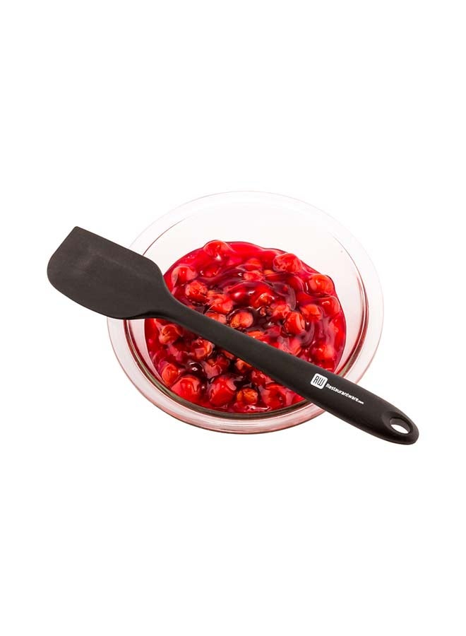 Restaurantware ملعقة سيليكون 10.6 بوصة × 2.2 بوصة، 1 ملعقة مسطحة مرنة - آمنة للغسل في غسالة الصحون، تتحمل الحرارة حتى 570 فهرنهايت، ملعقة خلط سيليكون سوداء، للخبز، الخلط، التحريك - Image 4