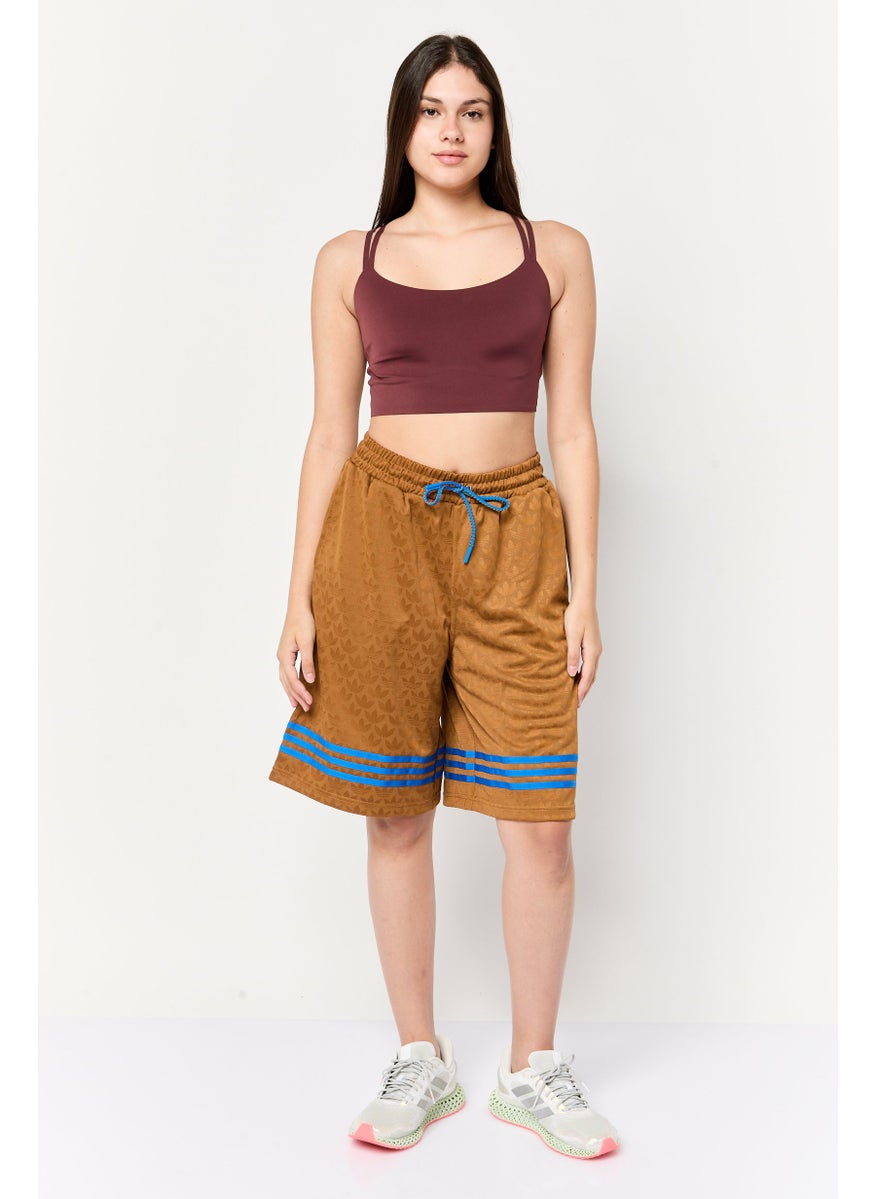 adidas Originals Women Sportswear Fit Training Shorts, Brown  - Image 2