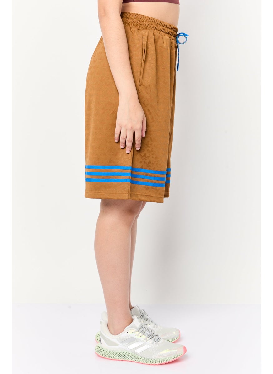 adidas Originals Women Sportswear Fit Training Shorts, Brown  - Image 3