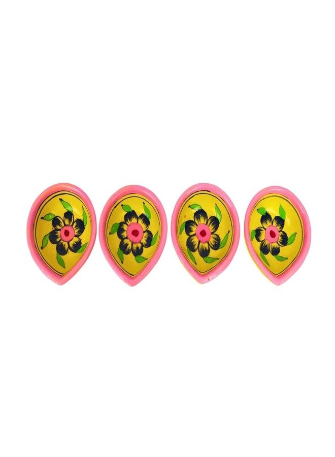 Natriel Handmade Pottery Diya Diyas Earthen Assorted Colorful Diwali Decoration Puja Handpainted Home Indoor Outdoor Design Handmade Unique Design First Ever (Desing-03) - Image 3