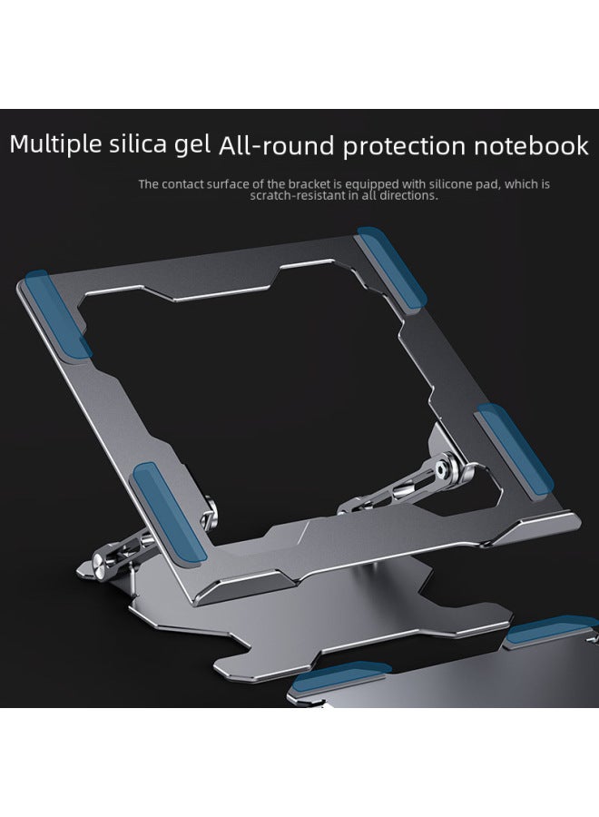 Aluminum Alloy Adjustable Foldable Double Layer Laptop Computer Stand Desktop Tablet Notebook Holder Heat Dissipation Base-Color:T636-silver - Image 5
