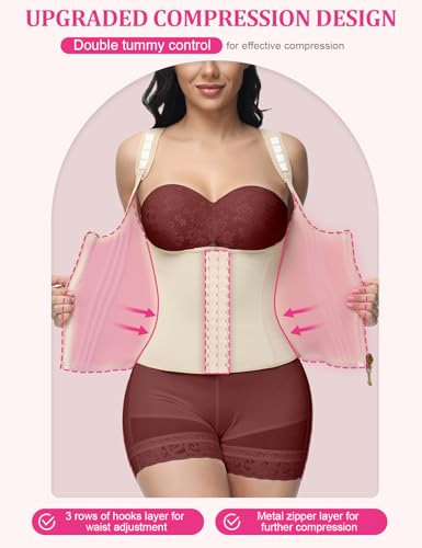 SHAPSHE Waist Trainer for Women Tummy Control Sports Girdle Workout Body Shaper with Adjustable Shoulder Strap - Image 3