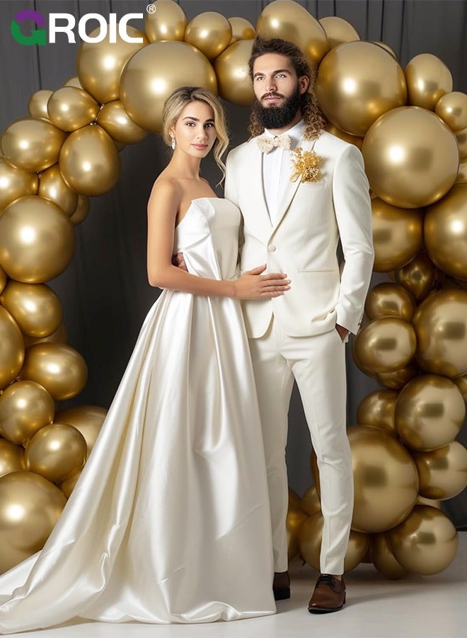GROIC 129pcs Gold Balloons Latex Balloons 18 12 10 5 Inch Party Balloon Kit for Birthday Party Graduation Baby Shower Wedding Holiday Balloon Decoration,Party Balloon Set, Party Supplies - Image 5