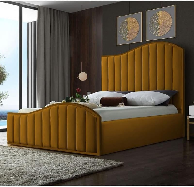 Comfynest Plexa Plush Velvet Fabric Bed Frame 45 X 50 X 100 Cm Multicolor - Image 1