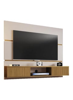 AtoZ Furniture Amber TV Floating Panel UpTo 65 inch TV in Oak and White Color 