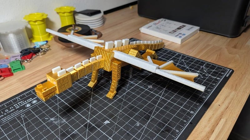 3D CUBES تنين إندر من ماينكرافت، ديكور جدار التنين، تمثال خيالي ثلاثي الأبعاد مصنوع يدويًا، رمادي وأبيض، متعدد الألوان - Image 5