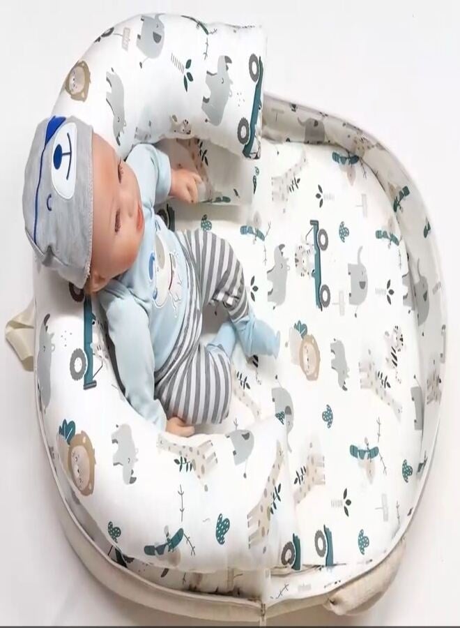 Portable folding baby crib - lightweight baby bed in the form of a bag - baby and newborn supplies - suitable for travel and easy sleep - Color 1  - Image 3