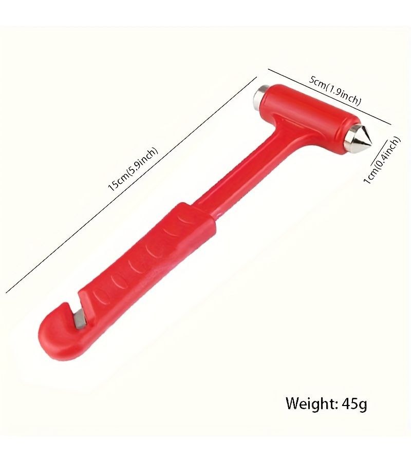 1pc Red Multi-Functional Safety Hammer For Emergency Window Breaking To Ensure Safety - Image 2