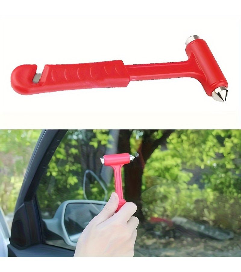 1pc Red Multi-Functional Safety Hammer For Emergency Window Breaking To Ensure Safety - Image 4