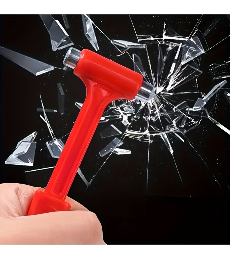 1pc Red Multi-Functional Safety Hammer For Emergency Window Breaking To Ensure Safety - Image 5